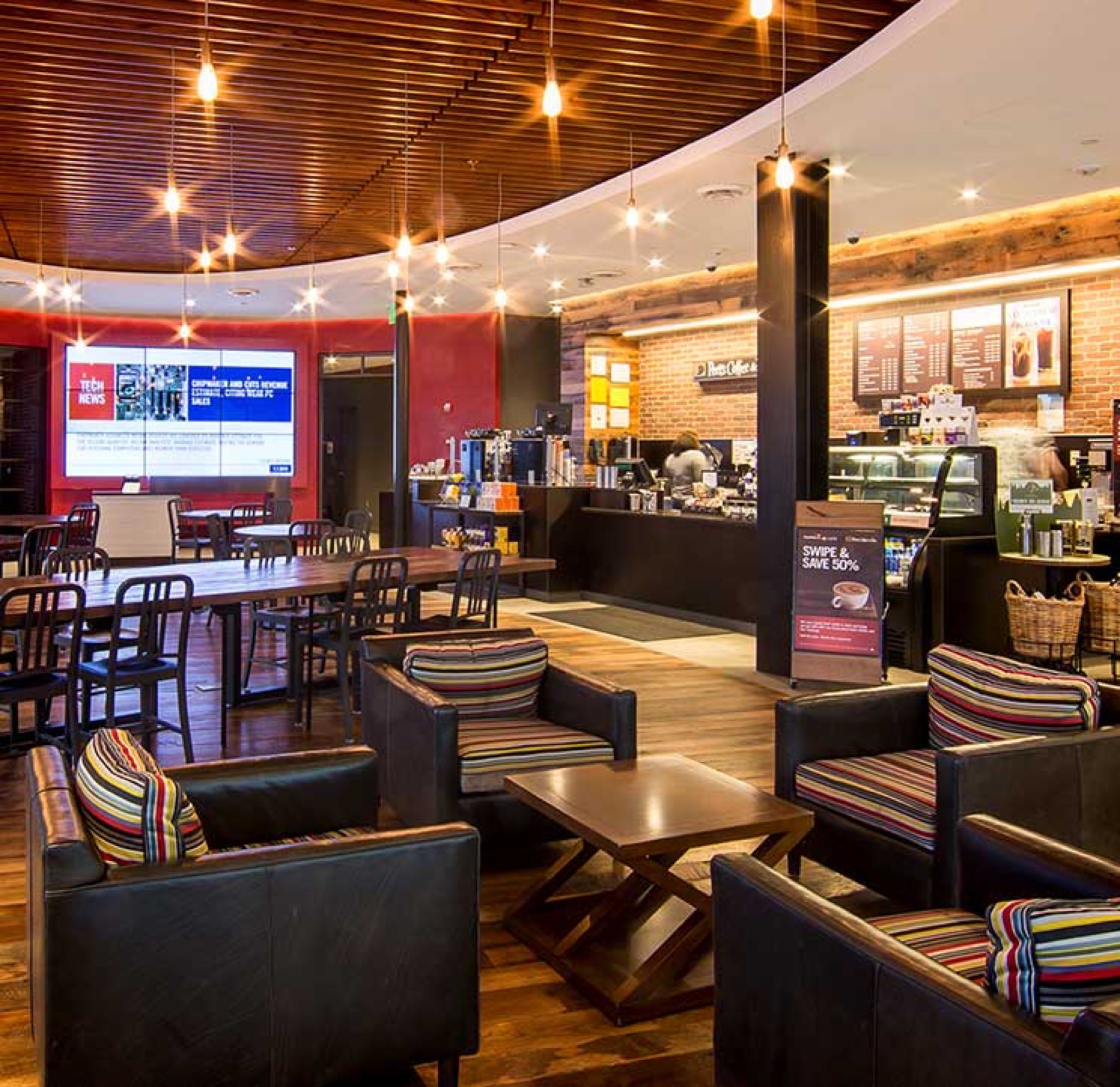 Capital One retail location with digital displays